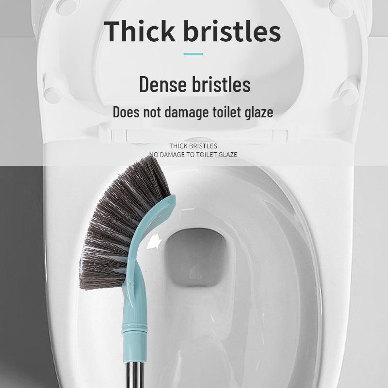 Hanging Round Head Toilet Brush with Stainless Steel Handle and Soft Bristles for Multi-purpose Cleaning