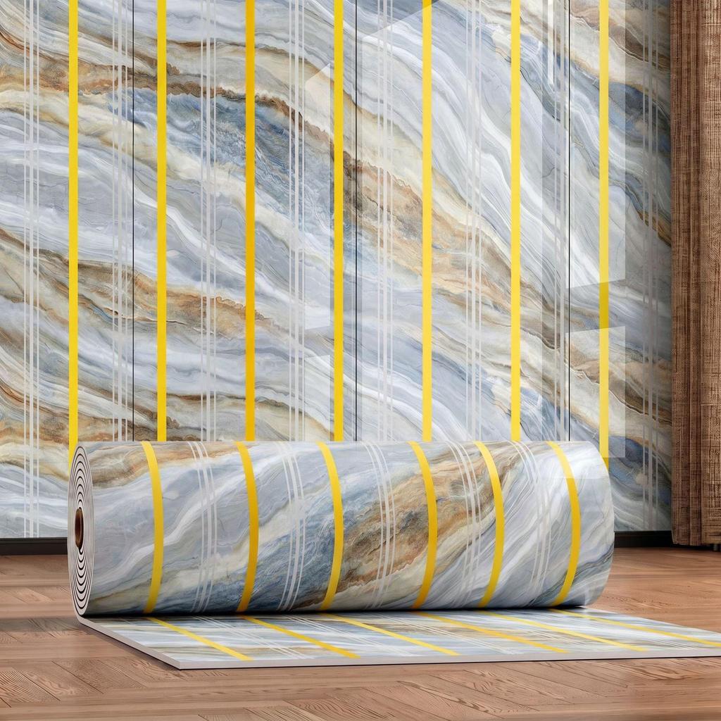 Gold-Plated Marble-Style Waterproof Wall Stickers for TV Backgrounds
