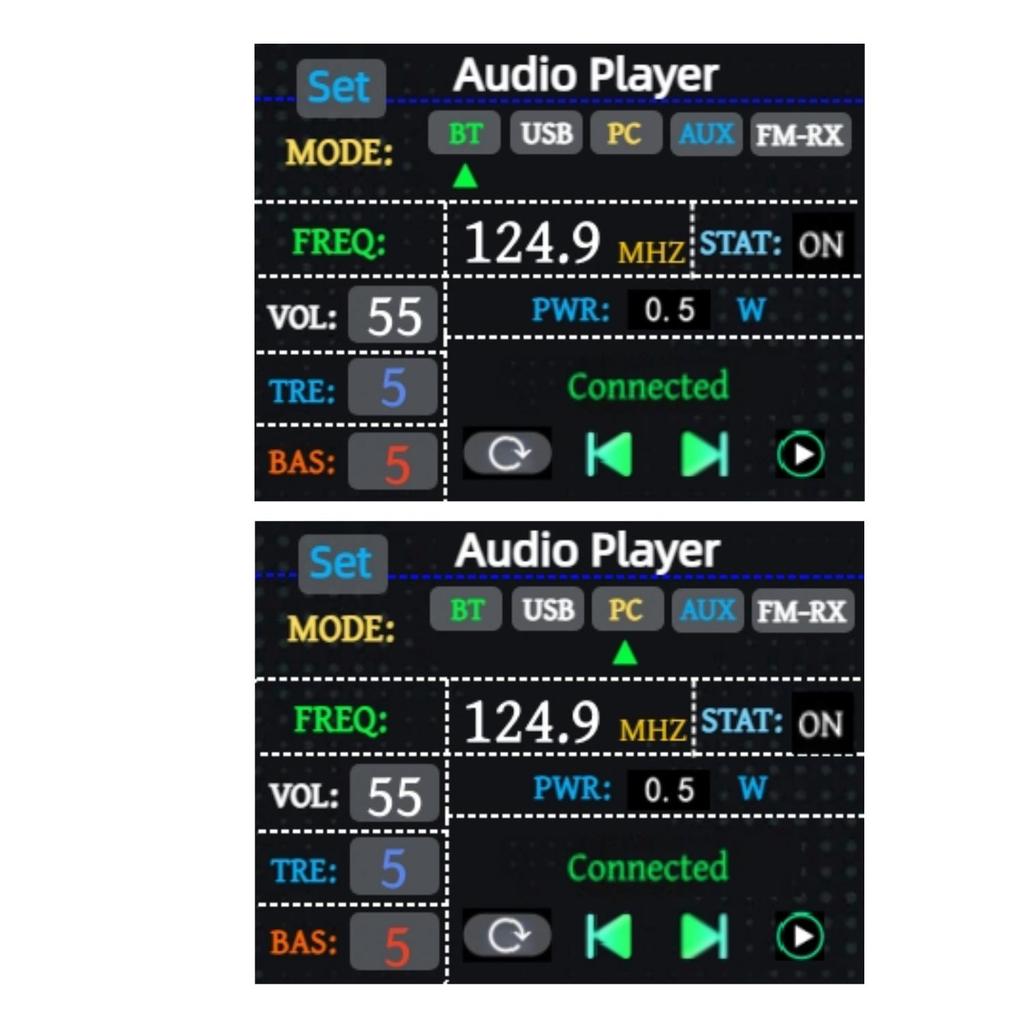 27MHz-125MHz FM Transmitter Radio USB Sound Card Bluetooth Music Player