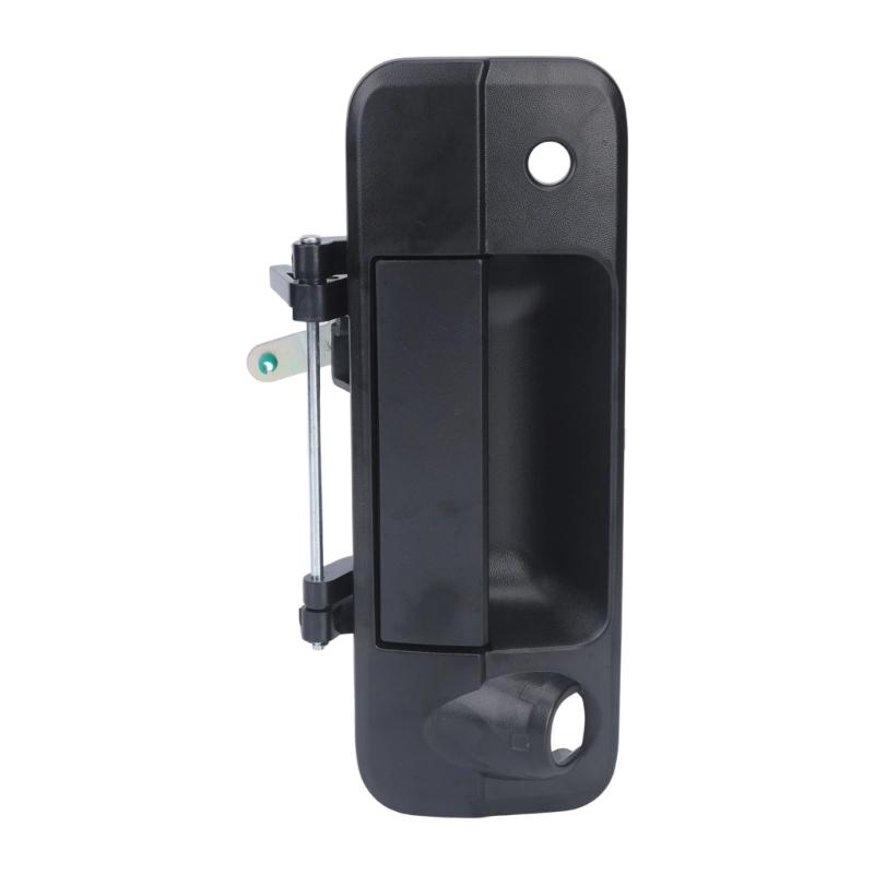 Truck Rear Gate Exterior Handle for 2007-2013 Pickup Truck, 69090-0C050 Black Assembly with Metal Support Structure and Camera Lock Cutout Layout