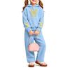 Girls' Print Hoodie and Sweatpants Set, 2-Piece Outfit for Casual Wear