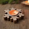 Christmas Wooden Candle Holder Snowflake Xmas Tree Candlestick 2025 Christmas Home Table Decorations Ornament New Year Gift