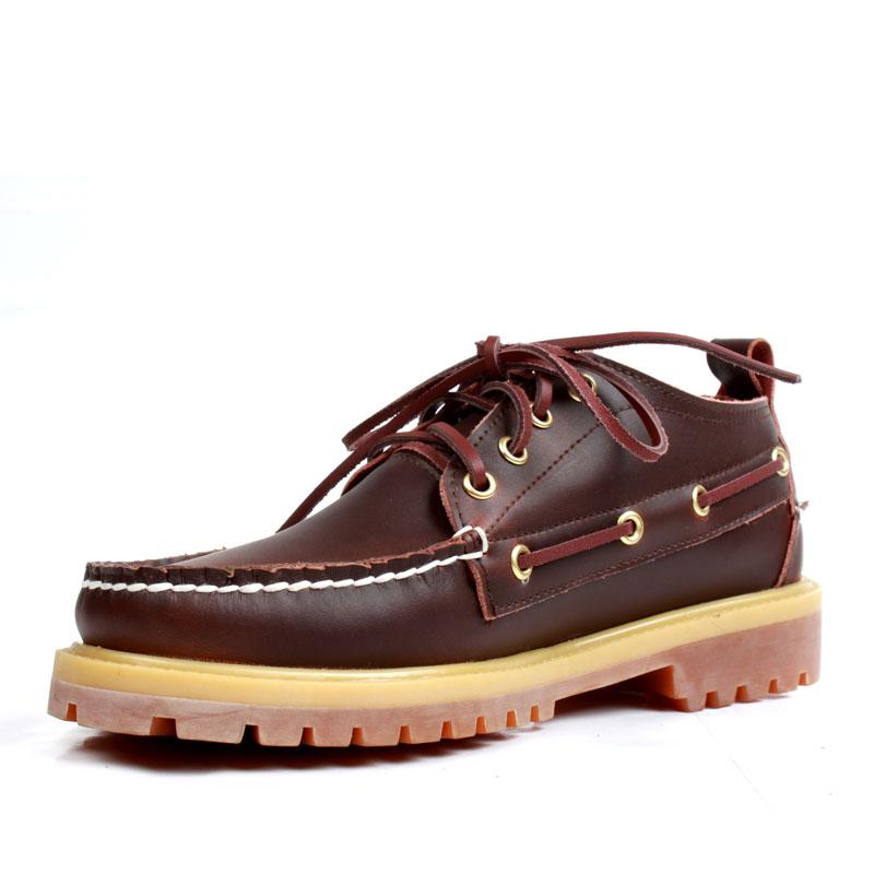 handmade big-headed leather shoes men s genuine leather round-headed men s shoes business dress tooling shoes Martin boots men s low-top 38 standard sports shoe size
