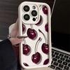 Simple Red Cherry Pattern Phone Case For iPhone 16 Pro Max 15 14 13 12 11 XS MAX X XR 7 8 Plus MINI 16E Shockproof Cover
