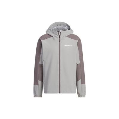 Wind.Rdy Softshell Hooded Jacket Color Block Logo Sports Outdoor Jacket Men Jacket Ice-Grey IP0732