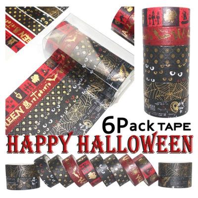 6 Pezzi/Set Nastro Washi di Halloween Diario Fai da Te Album Giornale Scrapbooking Decorazione Adesivi di Hallowmas Set Nastro Washi