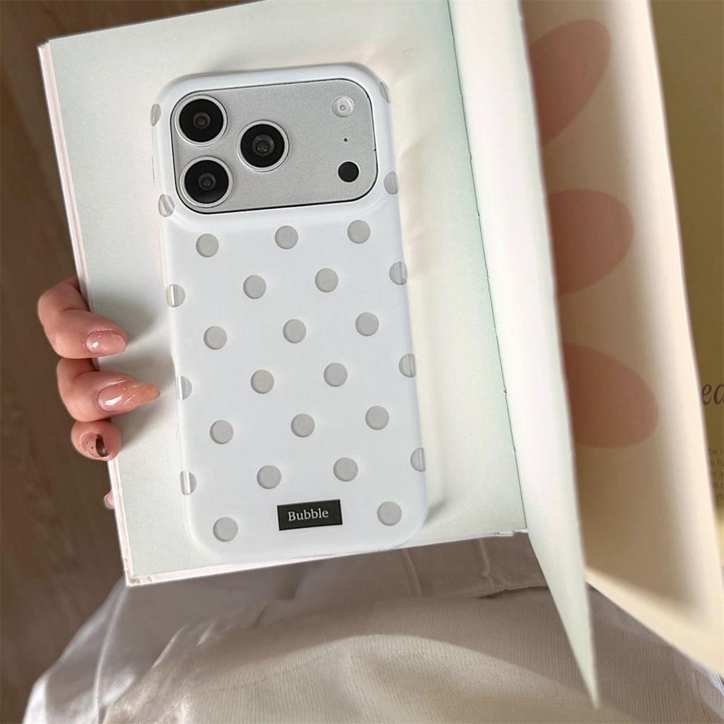 Round Edge Double Layer Polka Dot Anti-Drop Case for iPhone 15/17/16 Pro Max