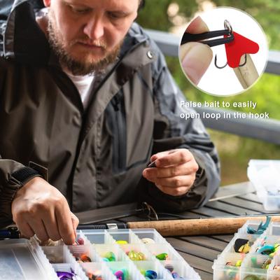 Apri Anelli in Acciaio Inossidabile con Catena Perline Strumenti Portatili a Doppia Ansa per Aprire Anelli Accessori da Pesca per Esterno