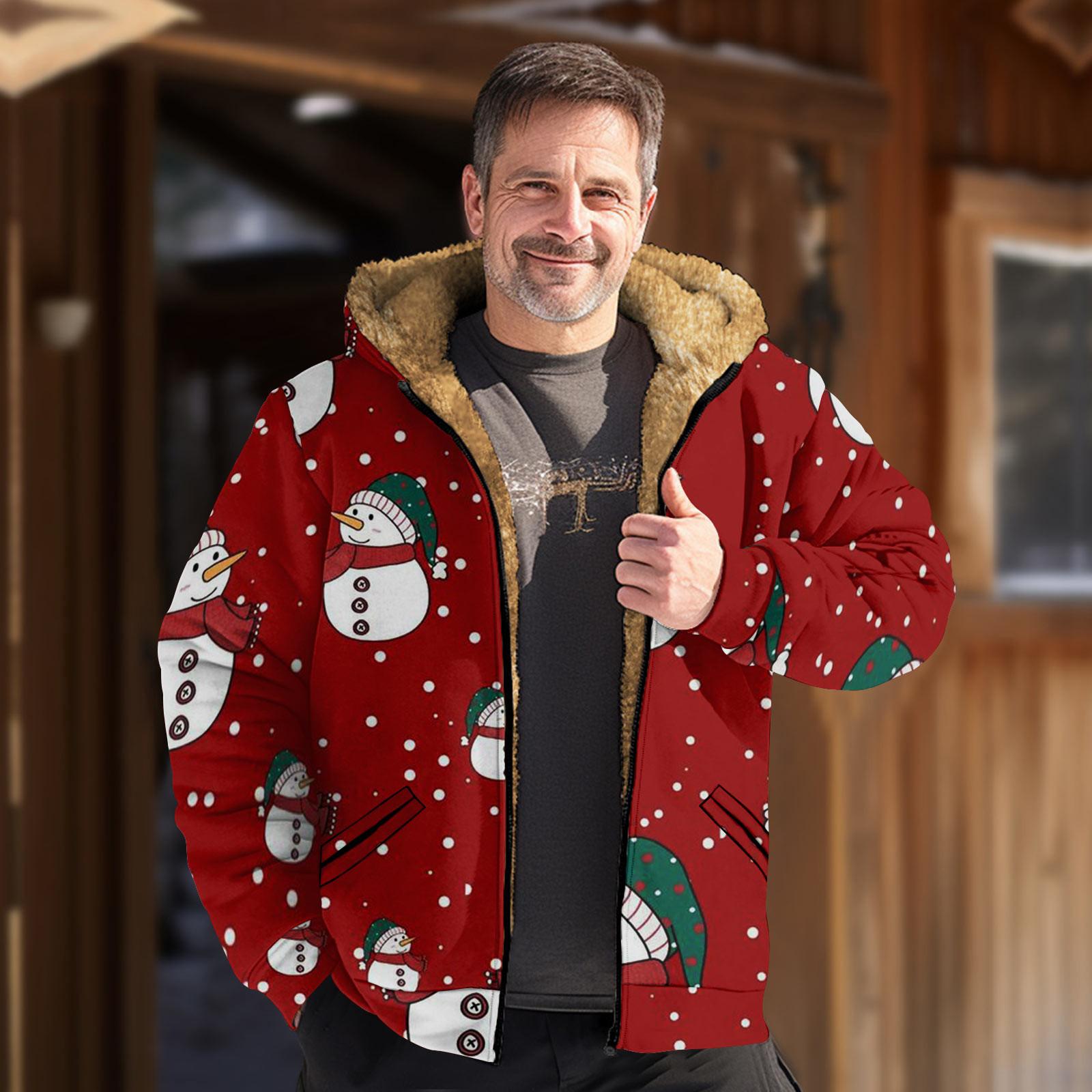 

Мужская куртка с рождественским принтом, мужская весенняя повседневная куртка с капюшоном на молнии XXXXXL киноварь