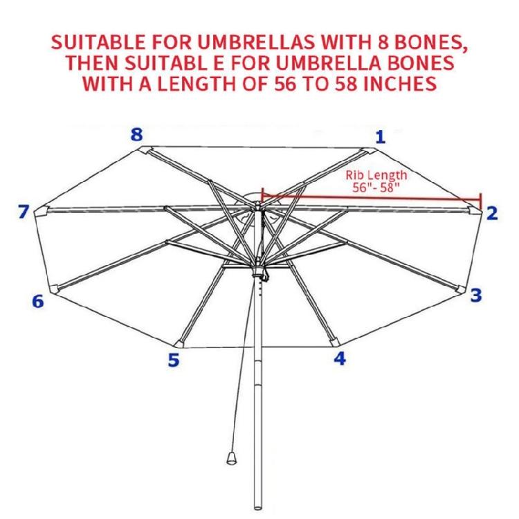 Outdoor Garden Patio Umbrella Cover Waterproof Canopy Sunshade Replacement Cloth