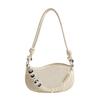 Simple solid color pearl chain underarm bag texture versatile shoulder bag lightweight messenger bag