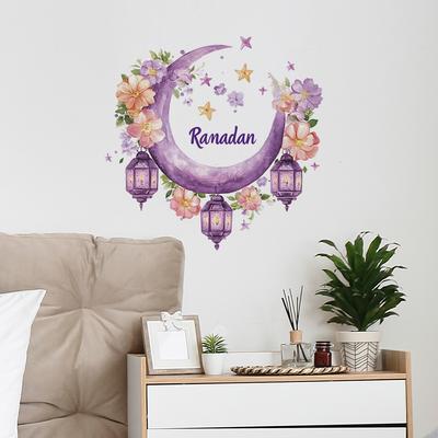 Kreativer Mond Lila Kronleuchter Hängedekorationen Schlafzimmer Wohnzimmer Heimhintergrund Verschönerung Dekoration Wandaufkleber