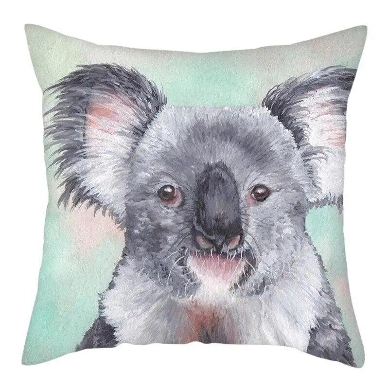 45x45cm Cute Koala Cushion Cover Cartoon Animal  Pillow  Sofa Seat Lumbar     Home Decoration