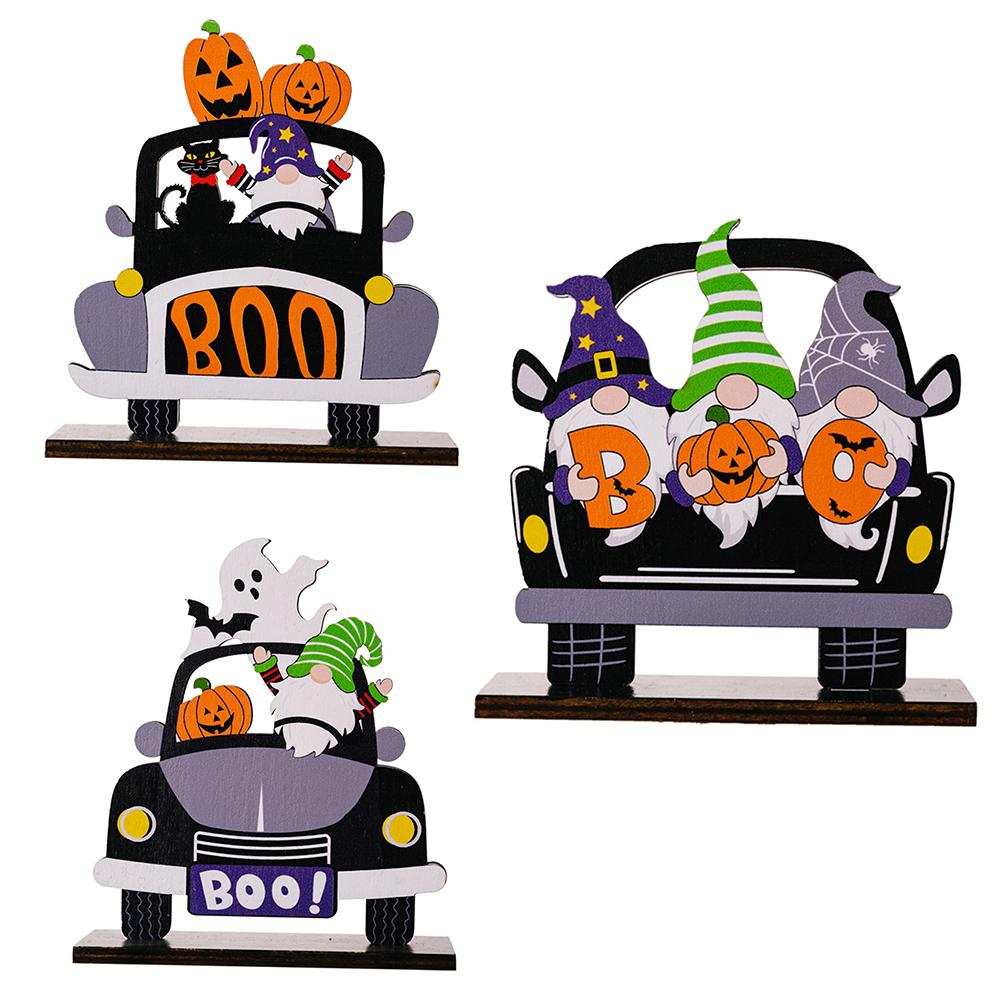 Halloween Decorations Wood Signs Pumpkin Dwarf Table Centerpiece Halloween Table Decor For Home Living Room Decor