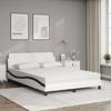 VidaXL Bed with Mattress White and Black 140x200 Cm Faux Leather 3208423
