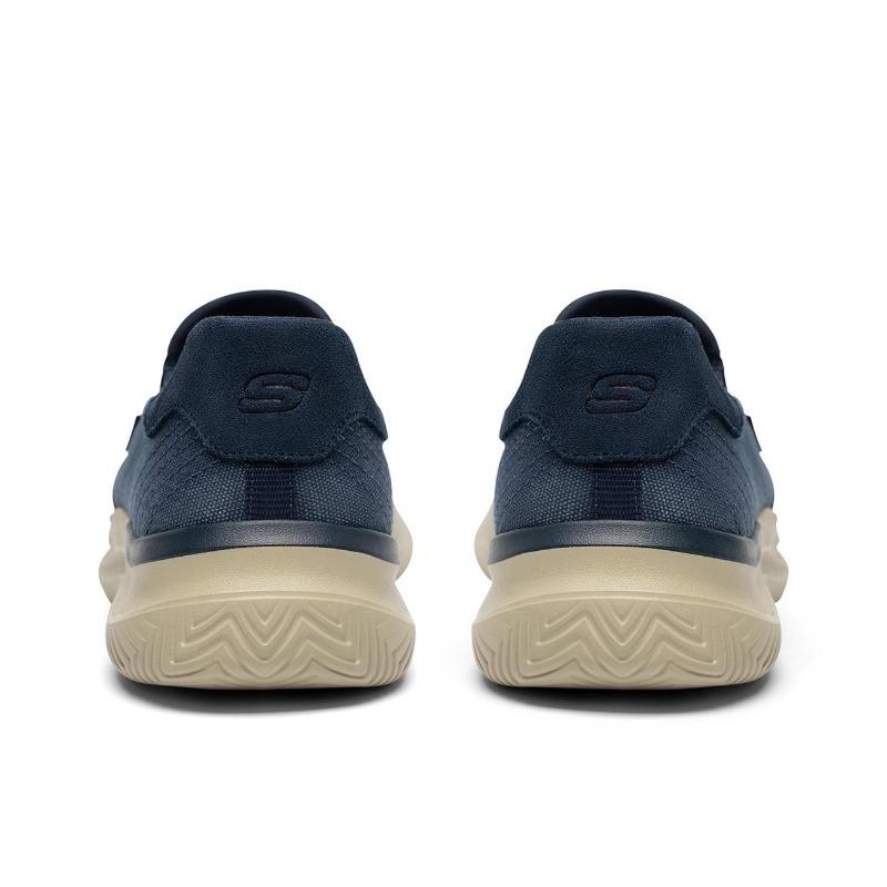Skechers HASTING Slip On Men Low Top Casual Shoes Navy Blue 205366-NVY