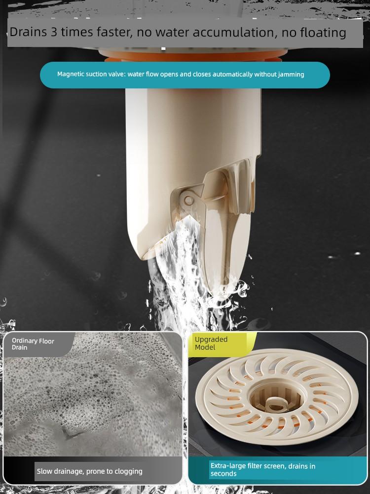 Floor Drain Deodorizer, Anti-Odor Device for Sewer, Silicone Mat, Small Insect Cover, Universal Anti-Odor for Bathroom, Old-Style