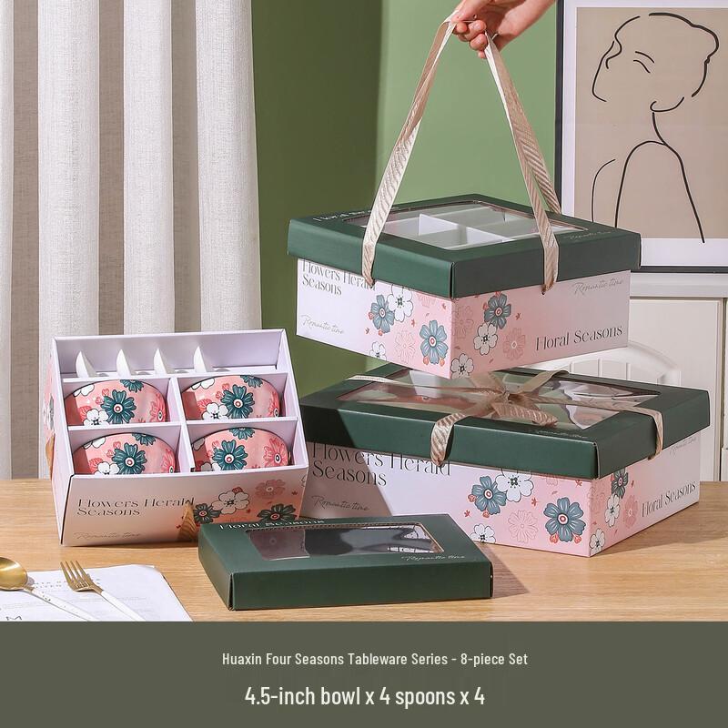 Ruhan Rose Flower & Moon Ceramic Dinnerware Set