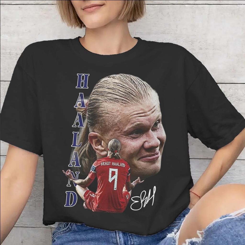 Unisex WoUnisex Graphic Printed Haaland Norway Football T Shirt Tee Pure Cotton Tshirts Clothes
