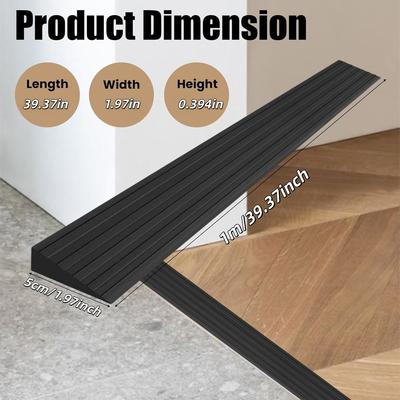 1PC 39.37inch Wear Resistant Ramp for Smooth Transitions with Wheelchairs and Mobility Devices At Doorways