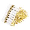 Gold Disposable Cutlery Set: Plastic Knife, Fork, Spoon, and Napkin – Ideal for Wedding Parties and Catering 