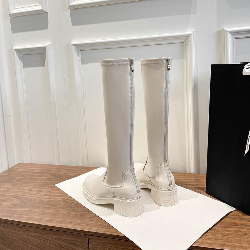 Botas de otoño Botas de caballero de barril alto Botas blancas puntiagudas  femeninas - comprar a precios bajos en la tienda en línea Joom