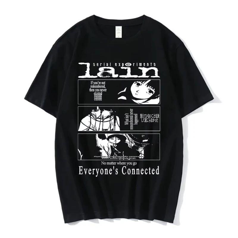 

Anime Serial Experiments Lain T-Shirt Men Women Graphic T Shirts Unisex Iwakura Manga Girl Sci Fi Short Sleeve Tee 4XL