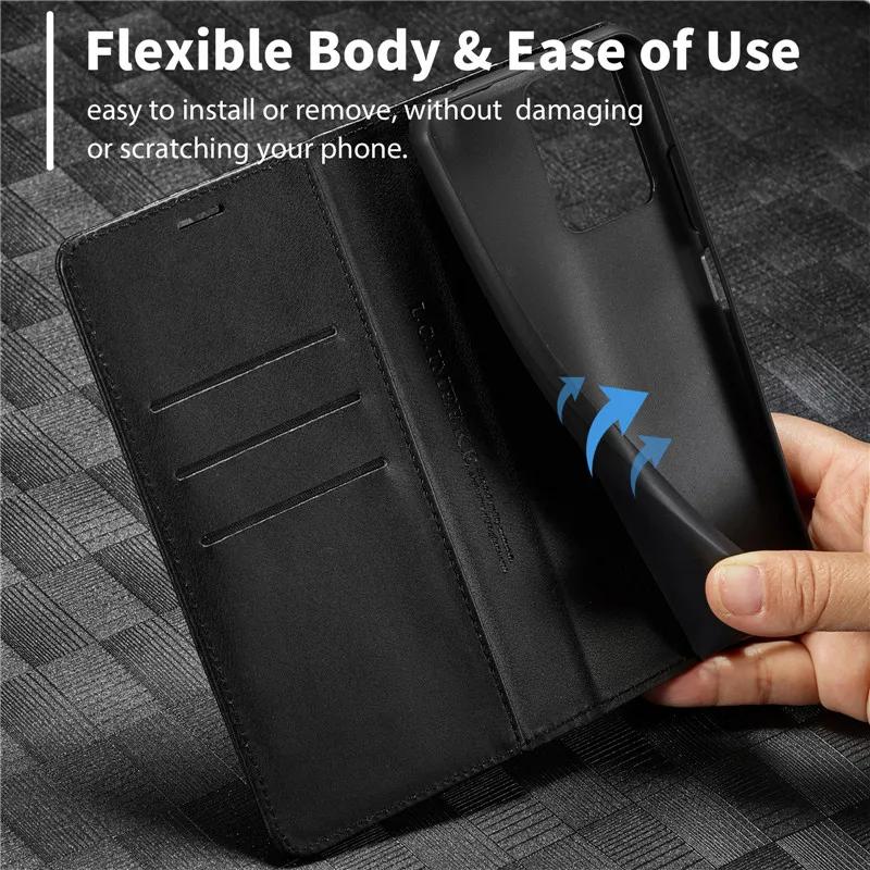 Carbon Fiber Flip Wallet Phone Case for Xiaomi 13T 12T 11T 11 Lite POCO X5 X4 X3 Pro Holder Cover Redmi Note 12 12S 11S 11 Pro