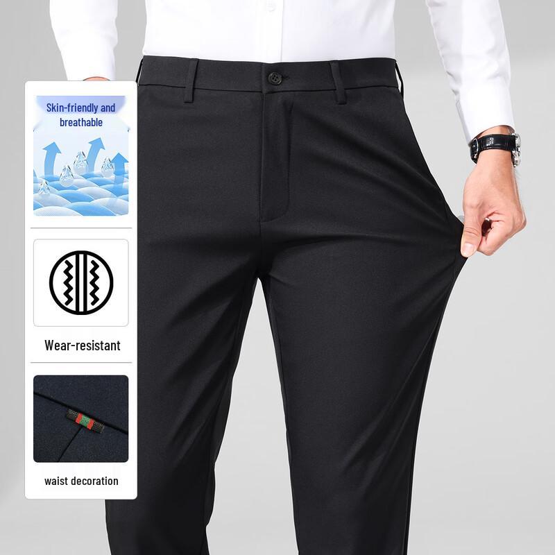 

Romon Men s Business Casual Straight-Leg Trousers LM73 31