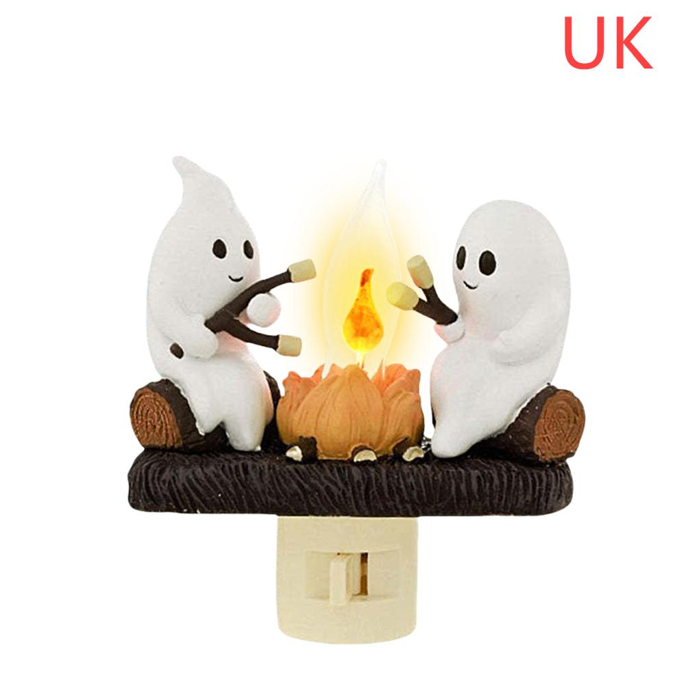 Halloween Ghost Bonfire Twinkling Night Light 3D LED Campfire Night Light Halloween Interior Decoration Room Cute Decoration