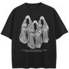 Streetwear Letter Graphic Zwart T-shirt Katoen Unisex Tops T-shirts Zomer Korte Mouwen T-shirt(4)