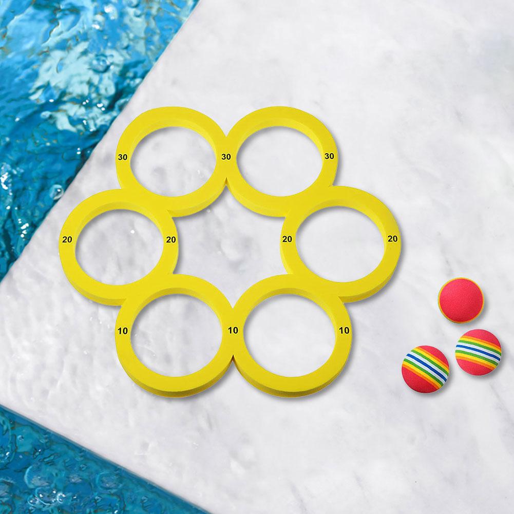 Water Sports  with 10 Rainbow Balls Floating Pool Water  Floating  Ring for Kids Adults Swimming Pool Water Game