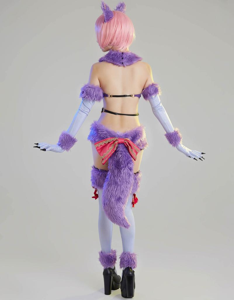 [Miccostumes] Women's Adult Anime Sexy Cute Cat Fox Costume Cosplay Outfit Set Lingerie Moe Dress-Up Transformation Disguise (S/M)