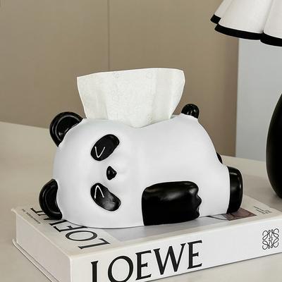 New Cute Panda Tissue Box Living Room Desktop Decoration Home Decoration Creative Cartoon Panda Napkin Paper Box