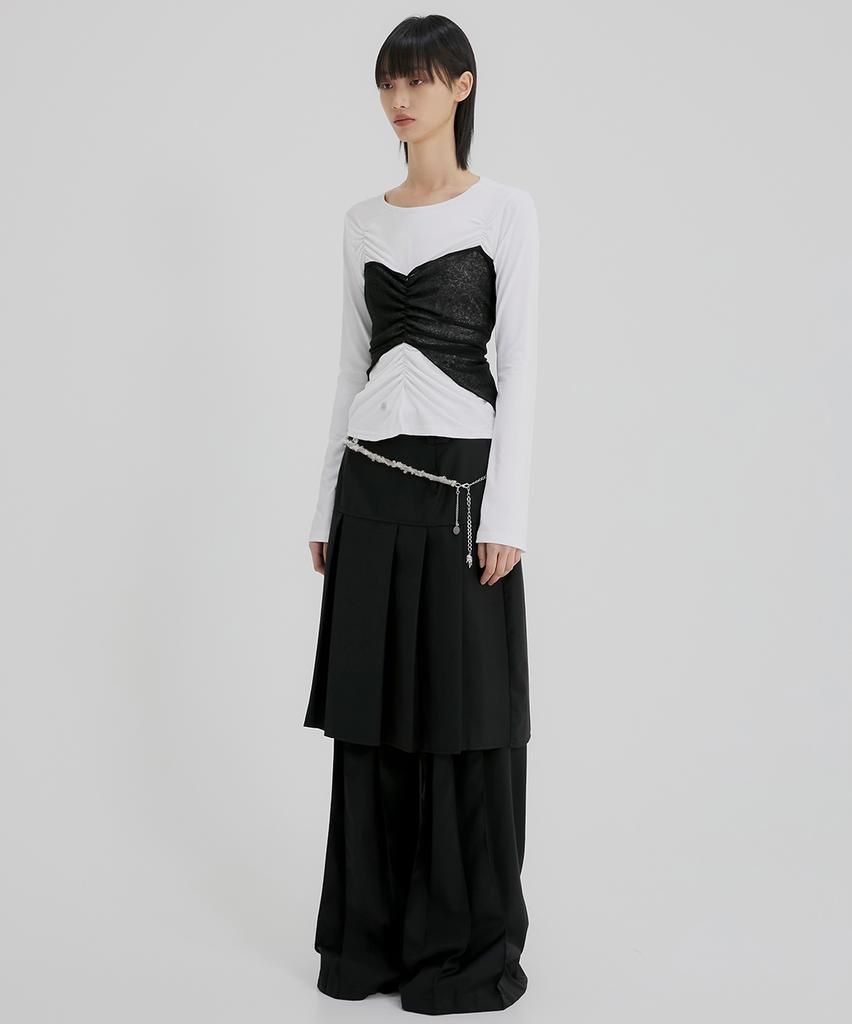 Peulleeoeob Bustier Layered Long Sleeve (Fl-152_White)