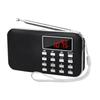 LEFON Rechargeable Multi-Function AM/FM Pocket Radio with USB and microSD Card Support, MP3 Player, LED Light, and Portable Radio (Black)