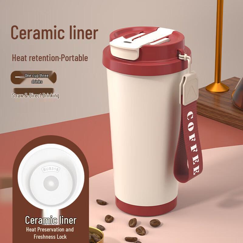 Dual-Drink Ceramic Lined 316 Stainless Steel Insulated Travel Mug