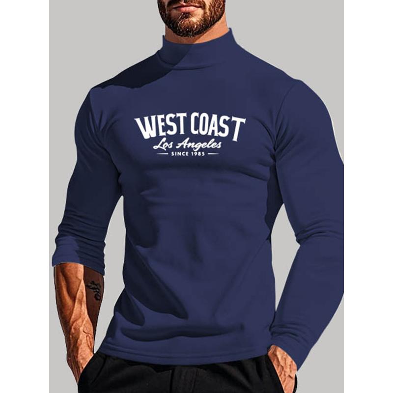 Men s Mock Neck Long Sleeve Top, Polyester Smooth & Perfect for Winter Inner Wear S