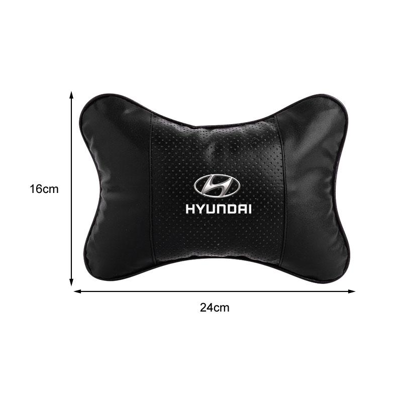 Car Seat Headrest Auto Logo Neck Pillow Car Accessories For Hyundai Accent Elantra Tucson Santafe Veloster Genesis Solaris