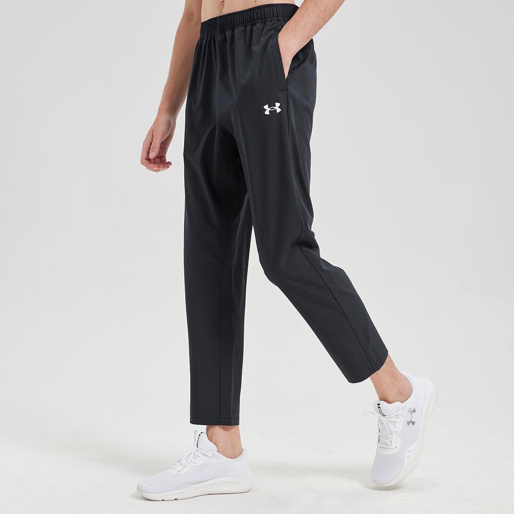 Under Armour Pantalones Deportivos de Punto Cómodos Versátiles con Cordones y Logo de Pierna Recta Holgados para Hombre Negro 25500705-001