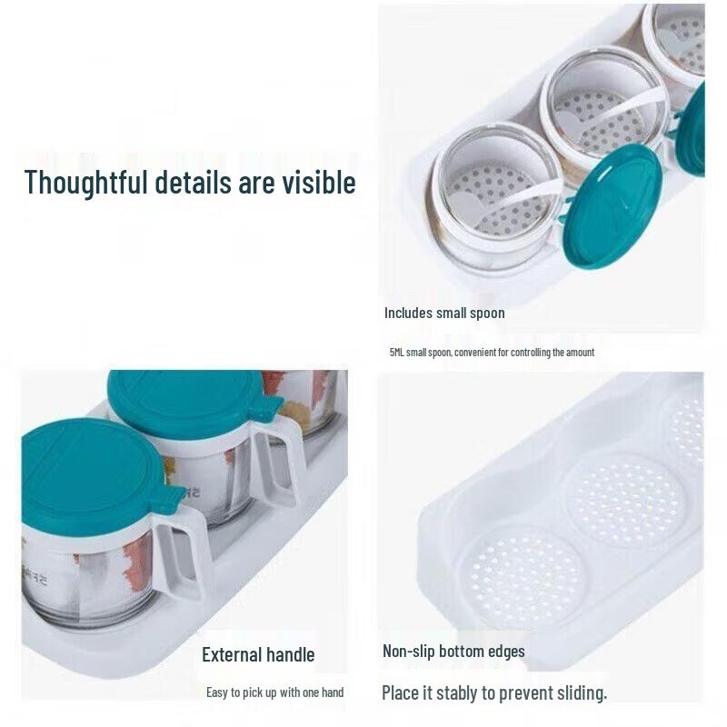 Chahua 3-Piece Round Glass Seasoning Set