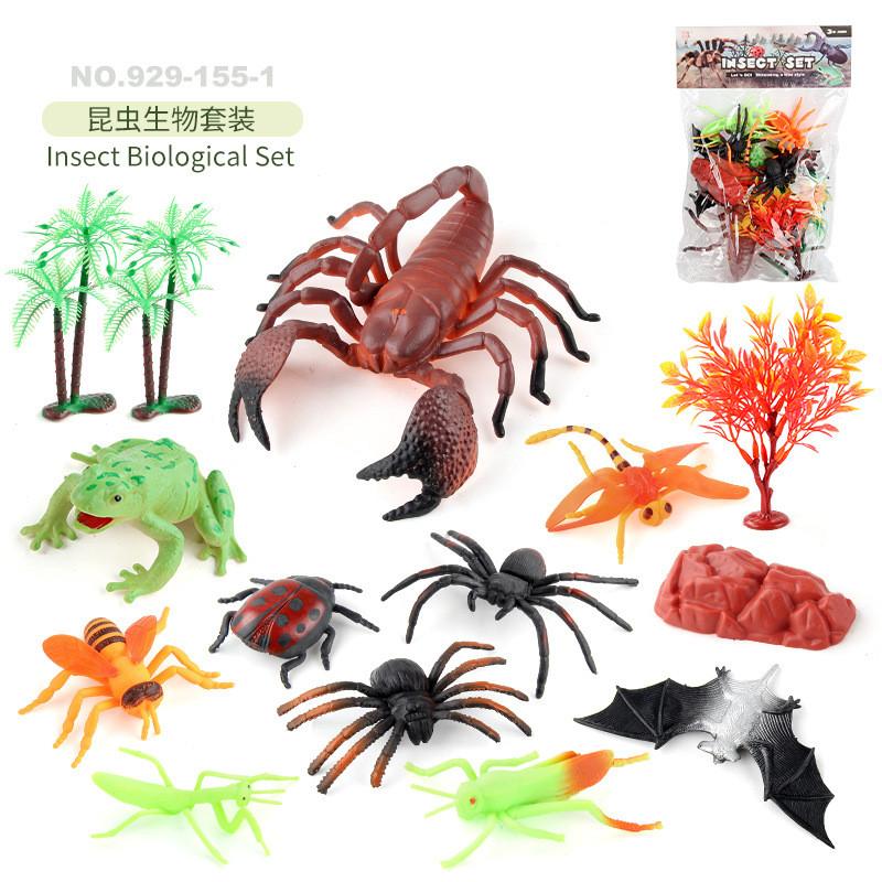 Detailed Static Pvc Insect Model Collection Featuring Frogs Ants Centipedes And Bees