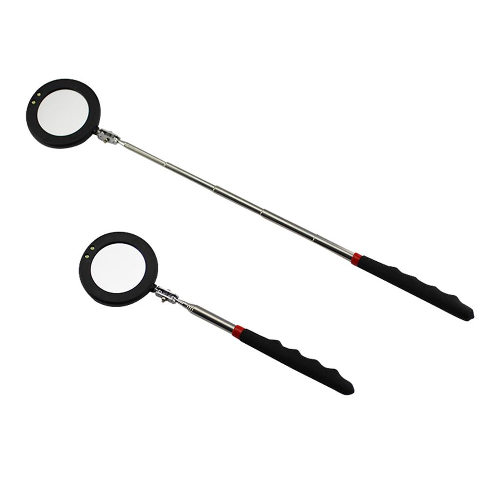 Upgraded Magnifying Telescoping Rectangular Inspection Mirror 11 To 34in Length