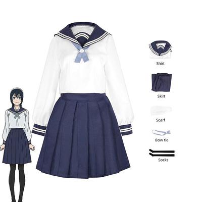 Cosplay kostým Riko Amanai z Jujutsu Kaisen, Klasická tmavě modrá námořnická uniforma pro fanoušky anime a halloweenské večírky