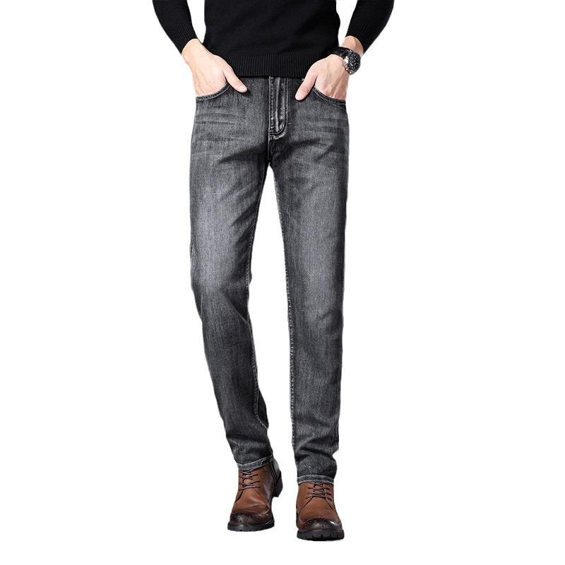 Herfst Nieuwe Collectie Heren Stretch Slim-Fit Rechte Broek Trendy Casual Grijze Broek Veelzijdige Stijl