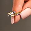 Trendy Tofarget Tvinnet Finger Dame Ring Moderne Mote Kvinne Metallringer Daglig Bruk Allsidige Tilbehør Smykker
