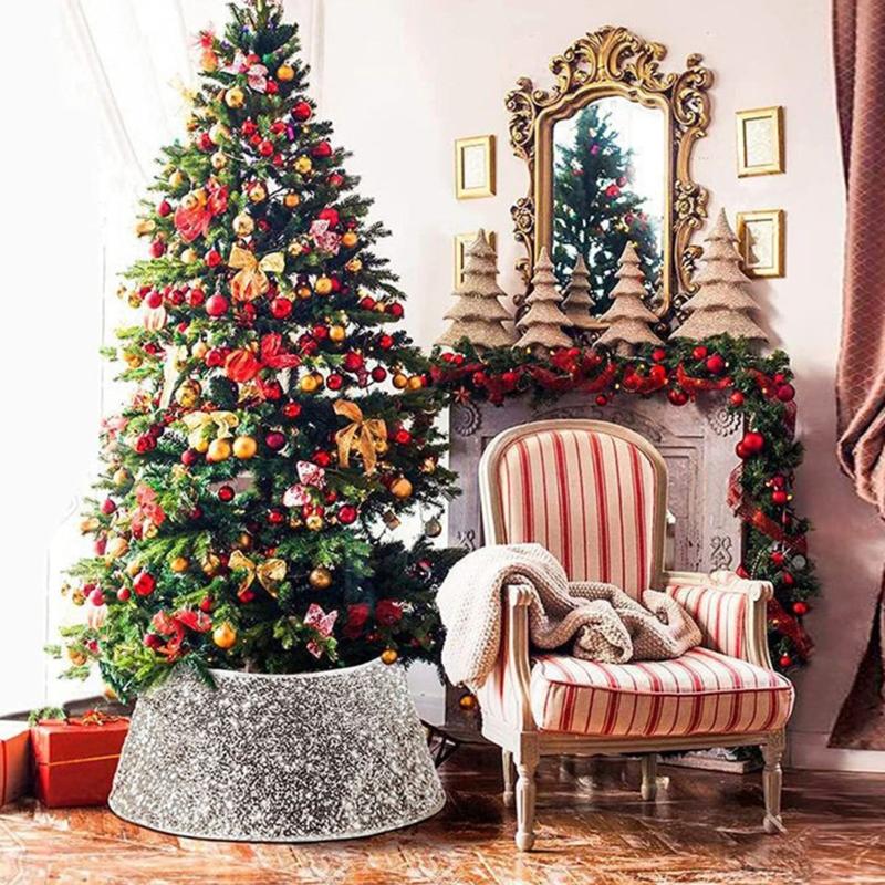 Christmas Tree Collar Collapsible Fabric Christmas Tree Skirt Surround Base for Christmas Tree Skirt Decoration 2024