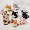 Orange Silver Shaded Cat Micro Blocks - Educational Kitten Toy Compatible with LEGO