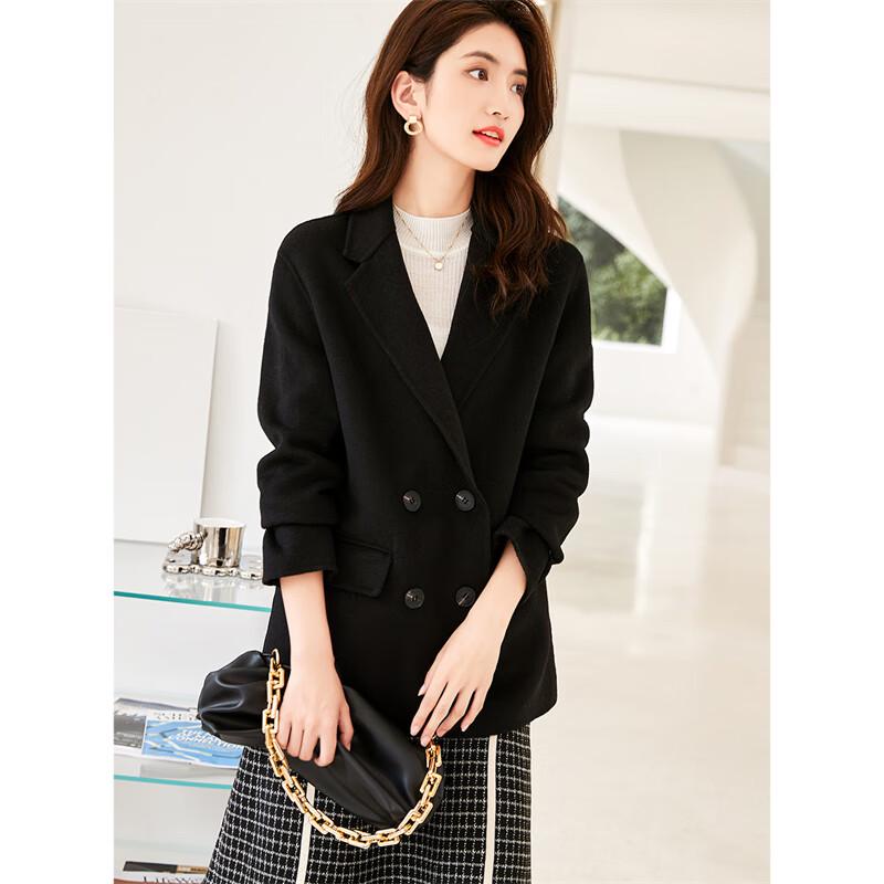 VICTORIA&VERA Women's Elegant Wool Blend Long Coat