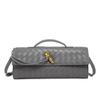 Handwoven Bag Soft Leather Lock Dinner Bag Medieval Baguette Bag Long Fashion